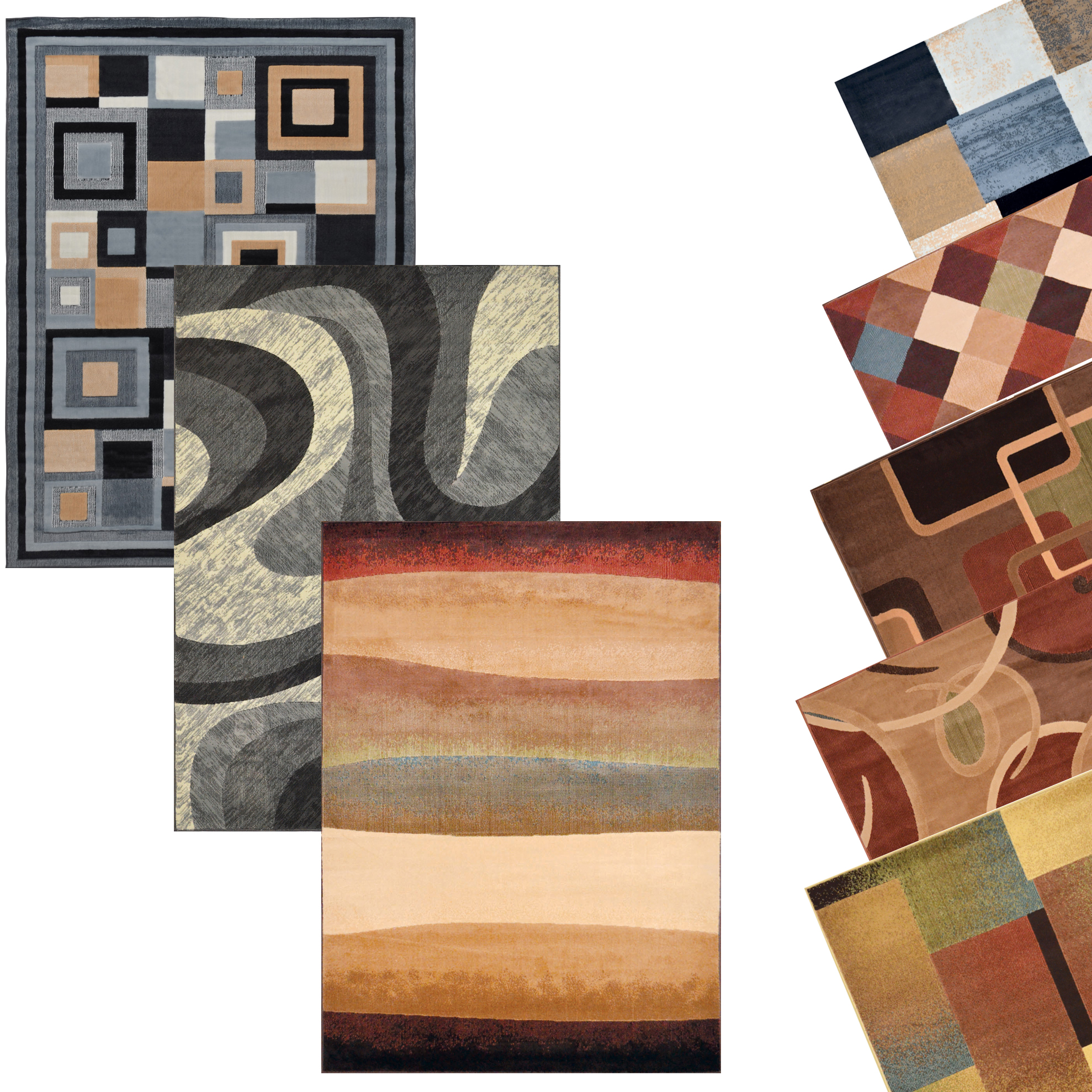 Contemporary Geometric Area Rug Modern Stripe Squares Carpet Actual 7'10"x10'5" eBay